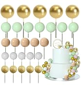 ASTARON 50 Pcs Ball Cake Topper Sticks Mini Balloons for Cake Decorating Supplies Foam Balls Cake...