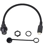 30cm USB Type C 2.0 Male to Female Car Flush Mount Dash Waterproof Extension Cable for Car, Motor...