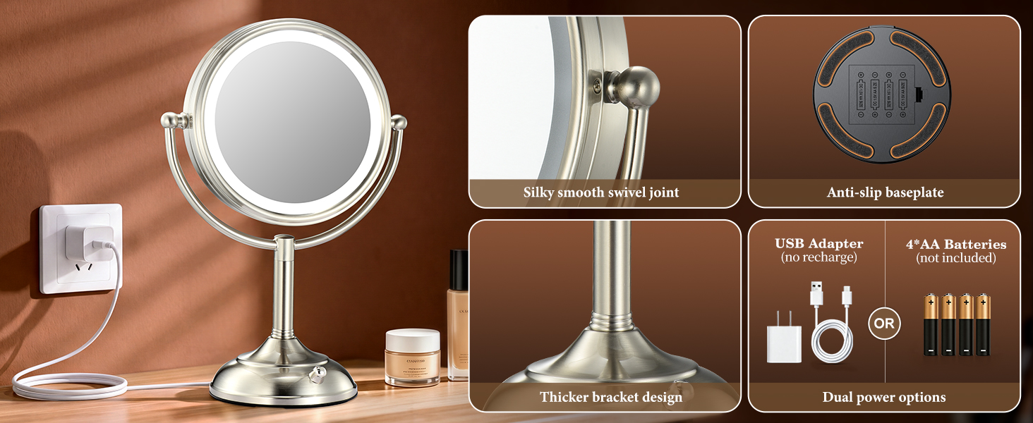 lighted makeup mirror