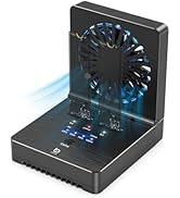 M.2 NVMe/SATA SSD Cloner, M.2 Duplicator 2-Bay Hard Drive Enclosure with Cooling Fan, Tool-Free 2...