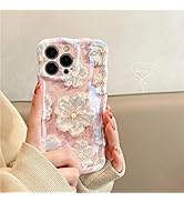 QLTYPRI Case for iPhone 13 Pro Max, Colorful Retro Oil Painting Flower Pattern Cute Curly Wave Bo...