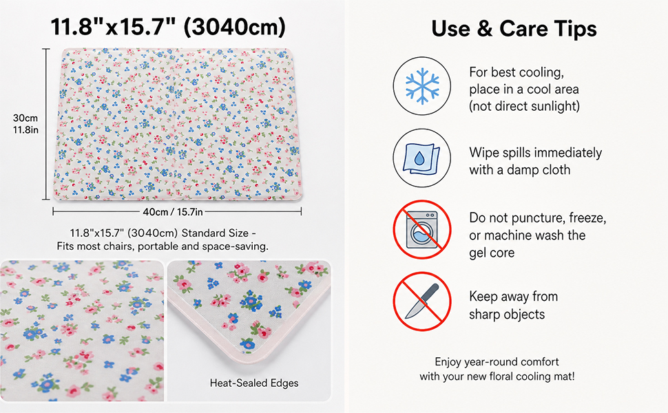 3040 Cute Floral Cooling Gel Pad