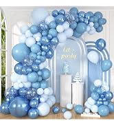 Ouddy Life 136Pcs Blue Balloons Arch Garland Kit Different Size | 18 12 10 5 inch Metallic Light ...