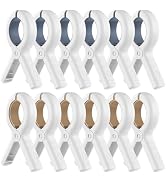 Senbobwe 12 Pack Beach Towel Clips,Pool Chair Clips,Heavy Duty Plastic Clothes Pins,Quilt Drying ...