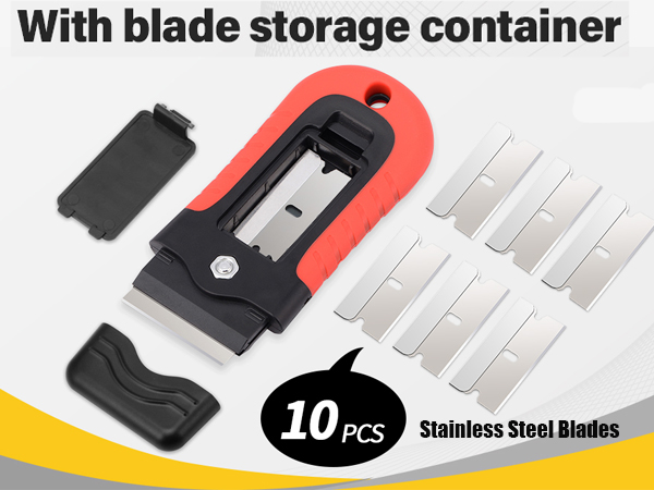 Razor Blade Scraper Tool, Double Edged Scraping Knife with Contoured Grip