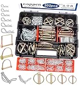 Eoppen 202Pcs Hitch Pins Clip Pins Assortment Kit, Heavy Duty Tractor Pins Linch Pins PTO Pins Tr...