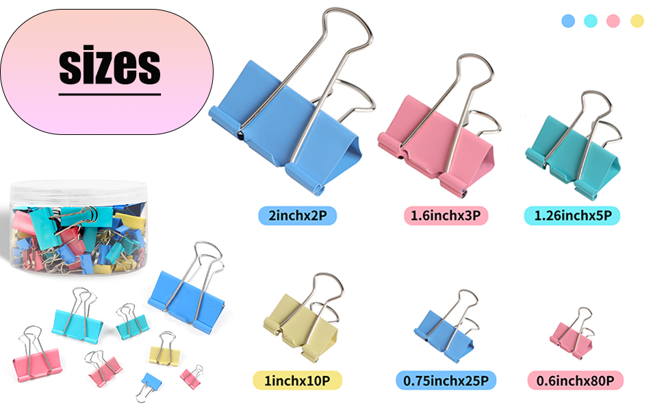 binder clips assorted sizes clips office supplies office clips assorted binder clips