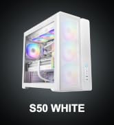 SAMA S50 Mid Tower PC Case, High Airflow ATX PC Gaming Case Mesh Front Panel & Tempered Glass Sid...