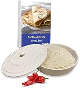 8 Inches Ceramic Tortilla Warmer by StarBlue with FREE Recipes ebook - White, Insulated One Hour ...