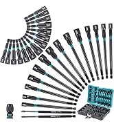 LIBRATON 31PCS Magnetic Nut Driver Set, 1/4" Impact Drill Driver Bit Set, Long Nut Drivers 6INCH,...