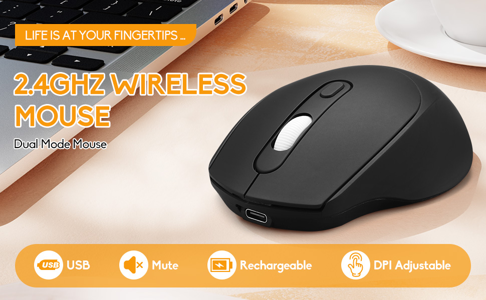 Wireless Gradient Color Bluetooth Mouse,