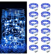 ZGWJ 12 Pack Fairy Lights Battery Operated, 7FT 20LED Mini Fairy String Lights Silver Wire 3 Mode...