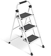 KINGRACK Step Ladder 3 Step Folding with with Anti-Slip and Wide Pedal,Portable Foldable