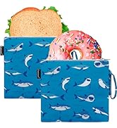 Reusable Sandwich Bag/Snack Bag for Kids & Adults, Dual Layer Lunch Bag with Handle, Washable, Fo...