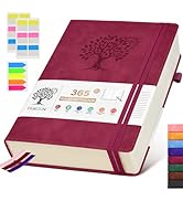 PERCUN B5 Lined Journal Notebook - 365 Page Large Leather Journals for Writing Women Men,Hardcove...