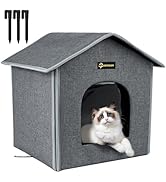 MIU Color Outdoor Cat House, Small Weatherproof Cat Houses for Outdoor/Indoor Little Cats, Insula...