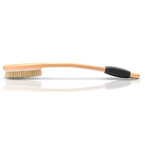 wooden curved long handle back brush