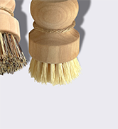 ABuYanOIn Wooden Kitchen Dish Scrubber Brush Set (3 Pack), Natural Rubber Wood Grip Handle Eco - ...