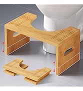 9 inch Squatting Potty for Adults Foldable, Portable Toilet Stool Squat Adult for Travel, Adjusta...
