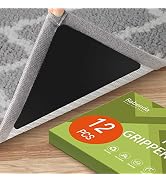 Rabenda 12 Pcs Grippers for Rugs, Non Slip Rug Stickers for Hardwood Floors and Tiles, Reusable a...