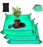 3Packs Repotting Mat, 26.8x26.8 Inch Thickened High Density PE Waterproof Gardening Tray for Plan...