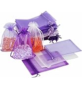 PMLAND 60-Piece Assorted Colors Organza Mesh Drawstring Bags (4x6 Inches) - Purple Lavender White...