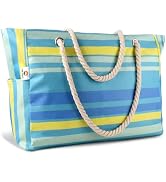 CaCTOUR Beach Bags for Women,Large Beach Bag Waterproof Sandproof with Zipper Pocket,Travel Tote ...