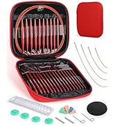 Interchangeable Knitting Needle Set with Circular Cable for Crafters, 13 Circular Knitting Needle...