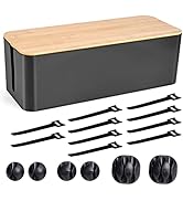 Cable Management Box - Wooden Style Large Cord Organizer Box to Hide Wires & Power Strips | Desk ...