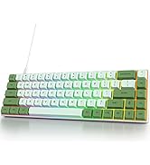 Owpkeenthy Wired 65% Mechanical Gaming Keyboard Matcha Keycaps Ultra Compact RGB 60% N-Key Rollov...