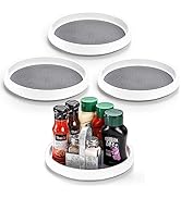 Lawei 4 Pack Pantry Cabinet Lazy Susan Turntable - 10 Inch Non-Slip Lining Kitchen Storage Turnta...