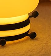 WANIDEA Cute Bee Night Light,Silicone LED Lamp Rechargeable Bedroom Touch Lamp,3 Level Dimmable R...