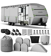 DTNESS 27-30FT Travel Trailer RV Cover 7-Layer Thick Heavy Duty Rip-Stop | Includes Tongue Jack C...