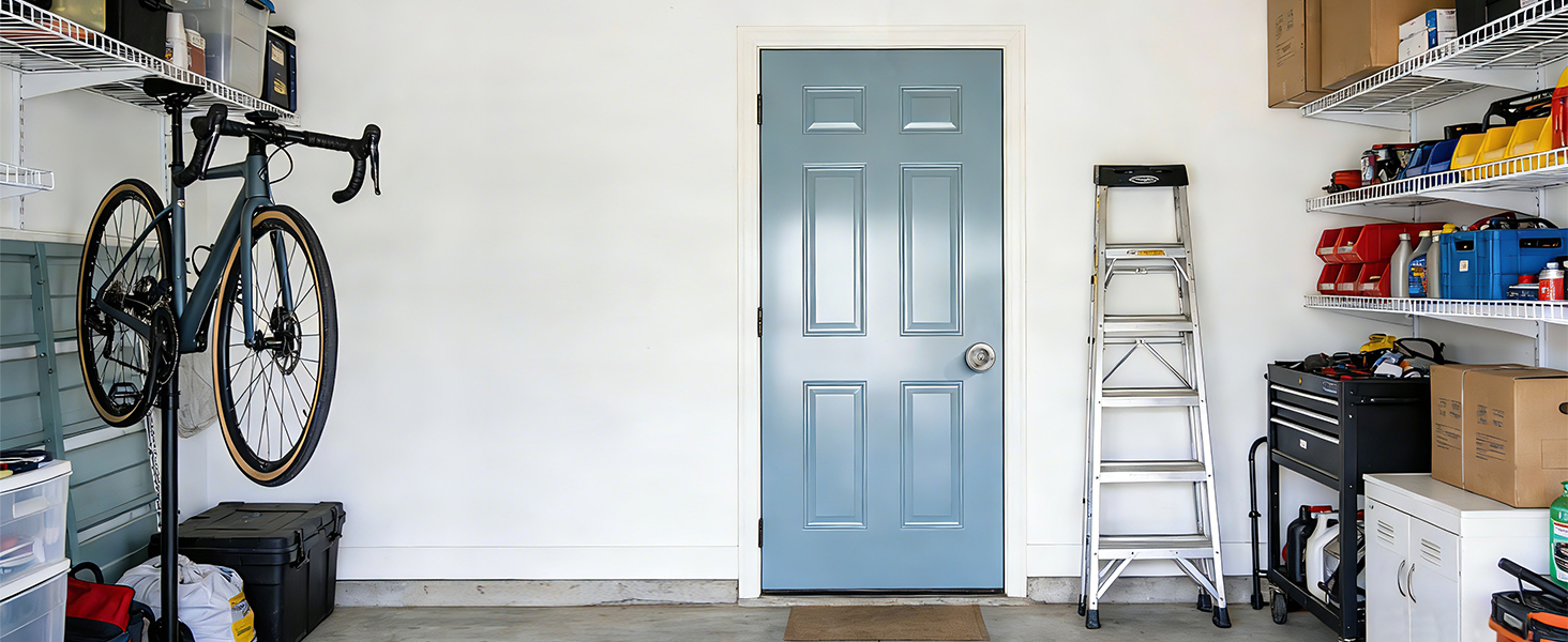 Garage door lock side entry vehicle storage security exterior residential utility door hardware