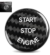 Yiwview Carbon Fiber Push Start Button Cover, 25-26mm Anti-Scratch Engine Start Stop Button Stick...