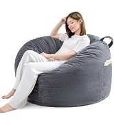 Bean Bag Chairs for Adults,Bean Bag Gaming Chair for Living Room/Bedroom,Memory Foam Bean Bag wit...