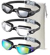 NSSIW Swim-Goggles-Adult Goggles-Swimming-men and Women: Anti Fog No Leak and Ultra-wide Field of...