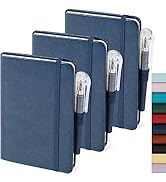NIRMIRO Pocket Notebook Journals, 3 Pack Mini Small Notebooks for Work, Leather Cover Notepad wit...