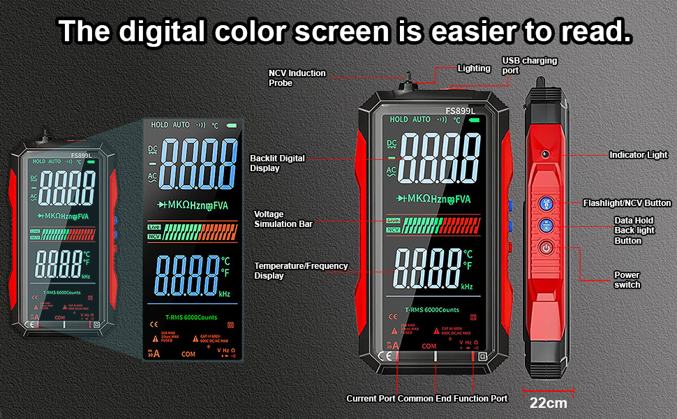 2026 Upgraded FS899L Digital Multimeter