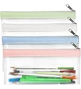 GoClimber 4 Pack Clear Pencil Pouch, Cute Pencil Case Pouch, Pencil Bag With Zipper, Teen Portabl...