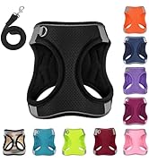 PWOD Dog Harness with Leash Set, No-Pull Step-in Reflective Pet Harness with 1 Leash Clips, Adjus...