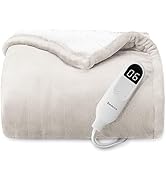 Bedsure Heated Blanket Throw Blanket - Fast Heating Electric Blanket, Soft Flannel Heated Throw w...