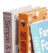 Deefielly Bamboo Cook Book Organizer, Desktop Bookshelf, Convenient Book Stand, 4-Slot Recipe Hol...
