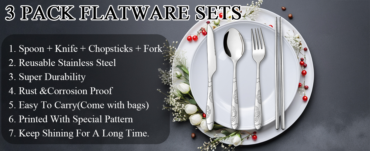 3 Pack Flatware Sets
