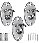 SELEWARE 3 Pack Heavy Duty Stainless Steel Wall Anchors for Resistance Bands – 2000 lbs Load Capa...