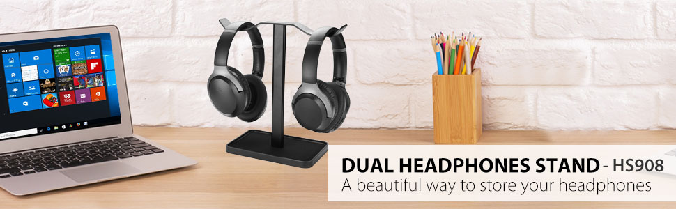 dual headphones stand