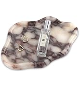 Cloud Marble Bathroom Vanity Tray, Natural Luxury Marble Home Kitchen Bathroom Table Tray, Calcut...