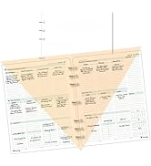 Planner Pad 7 Hole Loose Leaf 3-Tier Funnel Down 12 Month Large Size Organizer, July 2026 – June ...