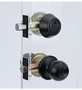 BAMoONE Keyed Alike Entry Door Knob and Deadbolt Set, Matte Black | One key operates both locks; ...