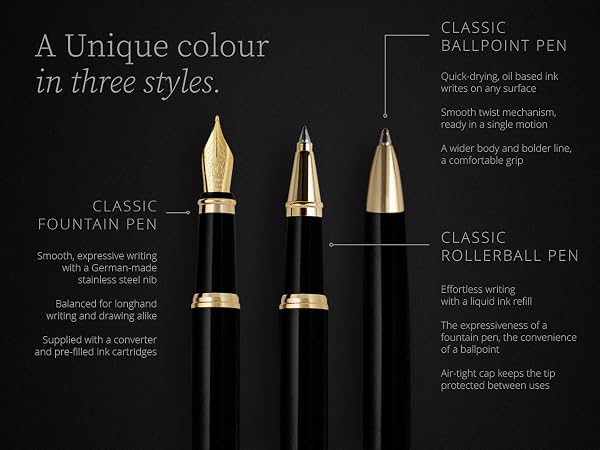 Scriveiner black classic pen collection